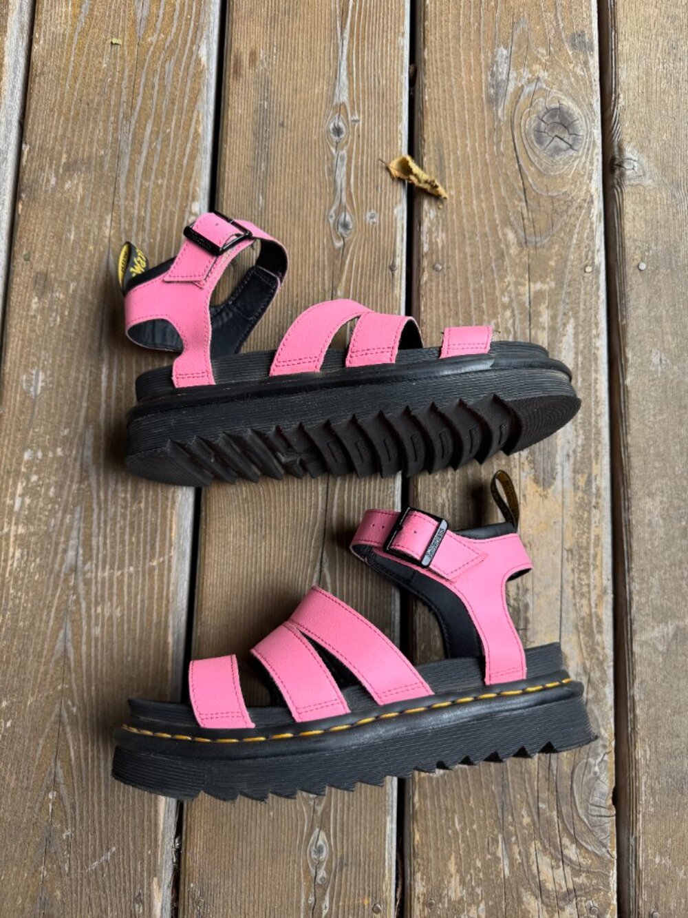 Dr. Martens Blaire Pink Hydro Leather Strap Sandals in Women's 7 - Picture 3 of 11